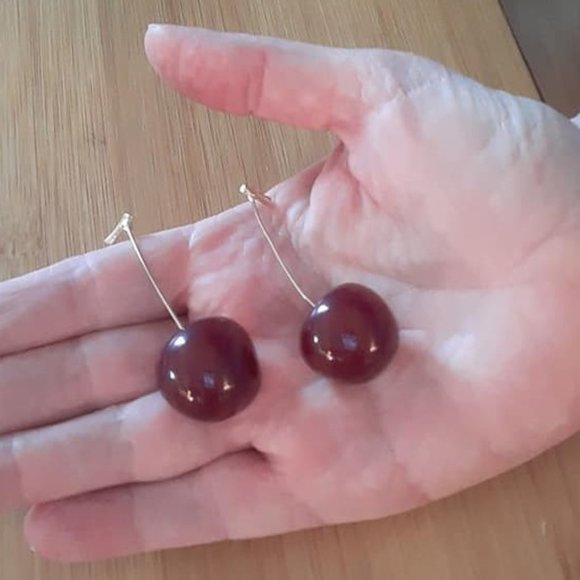 Sweet Cherry Drop Earrings - Picture 1 of 2